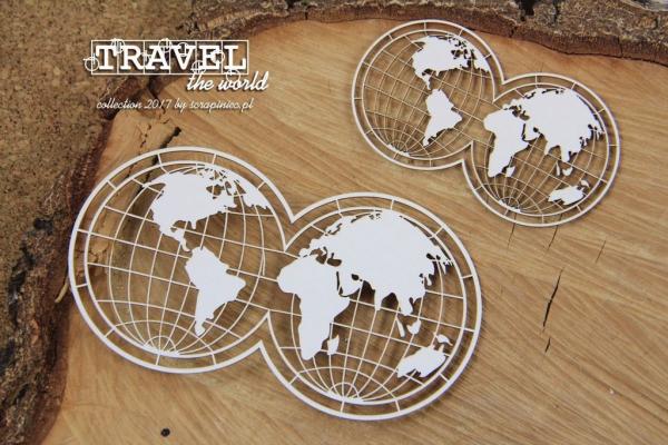 Scrapiniec Chipboard Travel the World Globes