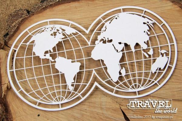 Scrapiniec Chipboard Travel the World XL Globes