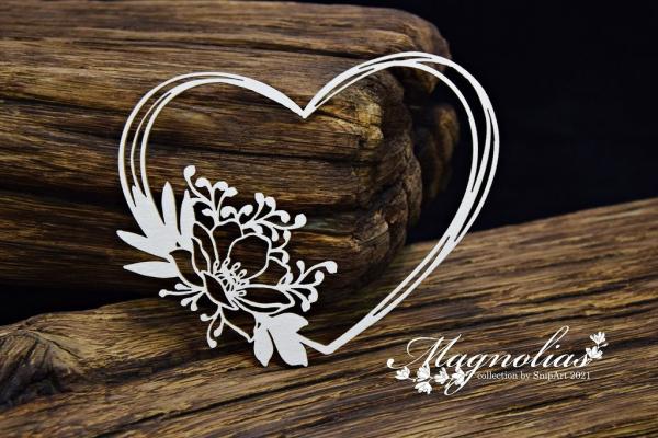 SnipArt Chipboard Magnolia Heart #24962