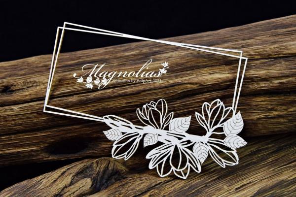 SnipArt Chipboard Magnolias Long Frame #24970