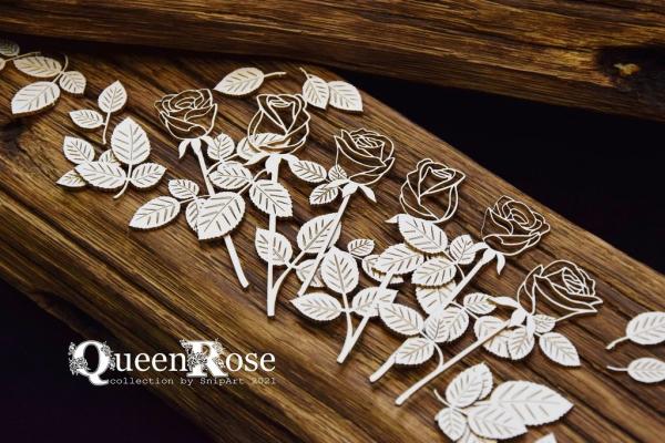 SnipArt Chipboard Openwork Roses with Stems #34922