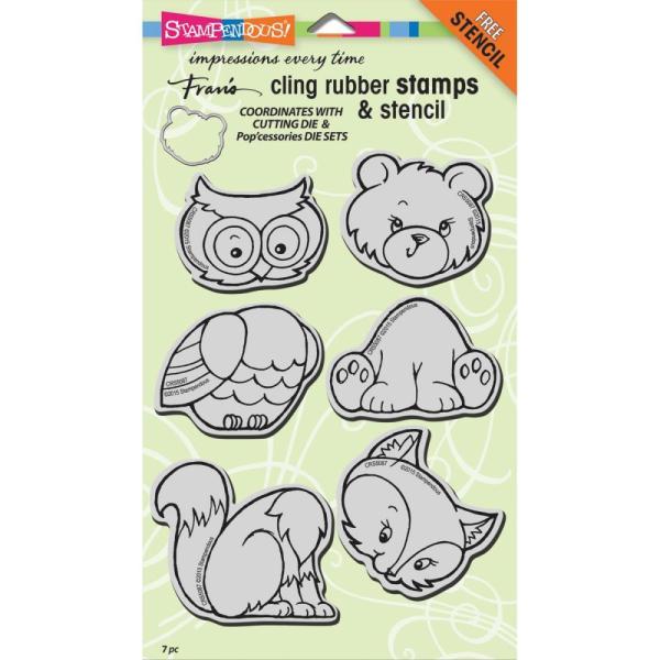 Stampendous Cling Rubber Stamp Set Woodland Friends