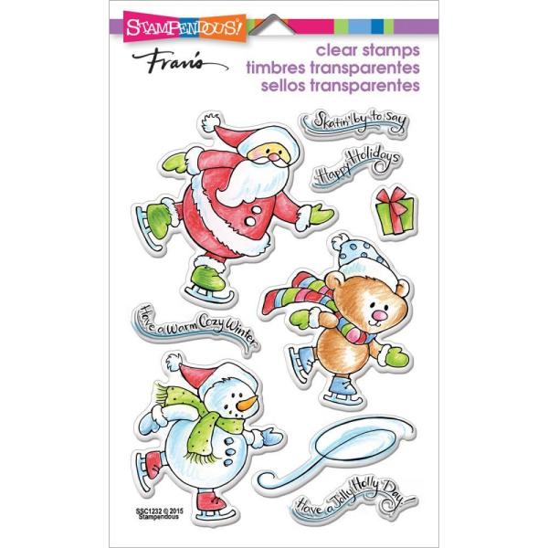 Stampendous Perfectly Clear Christmas Stamps Holiday Skate