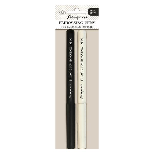 Stamperia 2 Embossing Pens Clear-Black WYPP