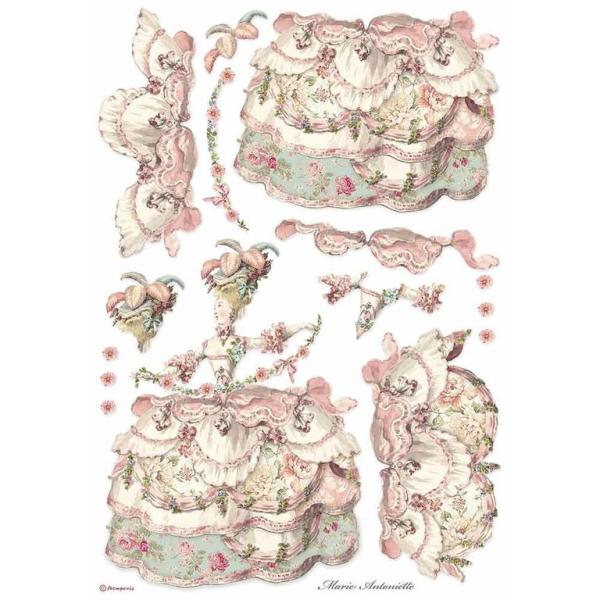 Stamperia A3 Rice Paper Princess Lady Pink #3074