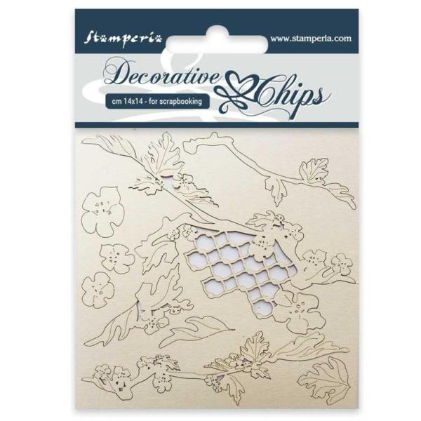 SALE Stamperia Decorative Chips Poinsettia #19
