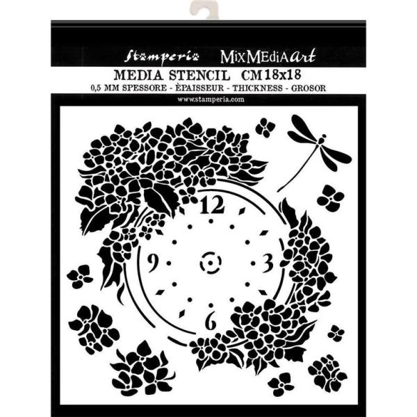 Stamperia Stencil Hortensia Clock #41