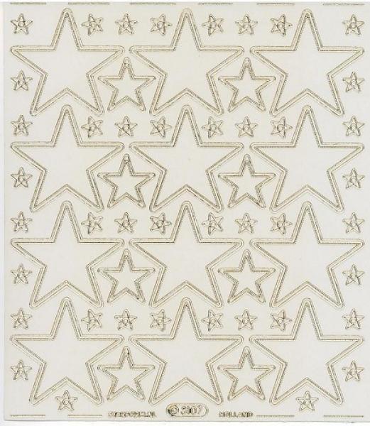 Starform Stikers Set  XL Transparent Stars/Tags Gold