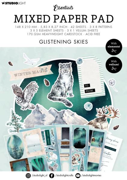 Studio Light Essentials A5 Mixed Paper Pad Glistening Skies #27