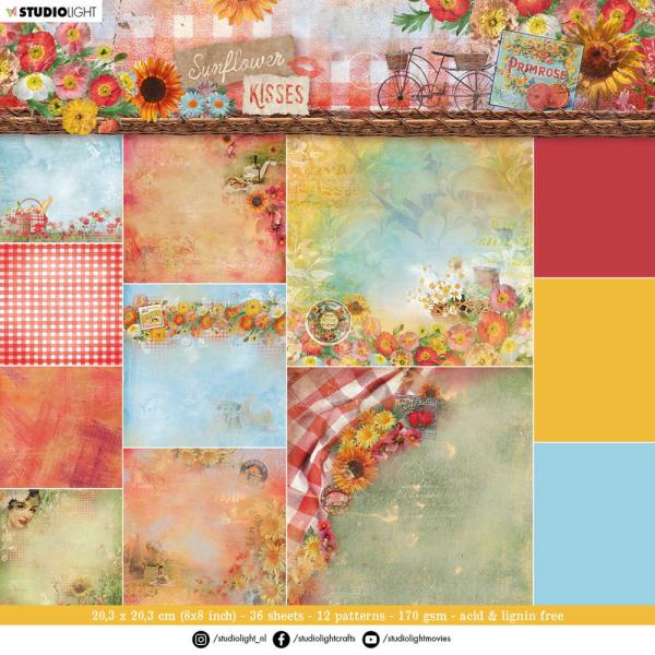 Studio Light Sunflower Kisses 8x8 Inch Paper Pad Backgrounds