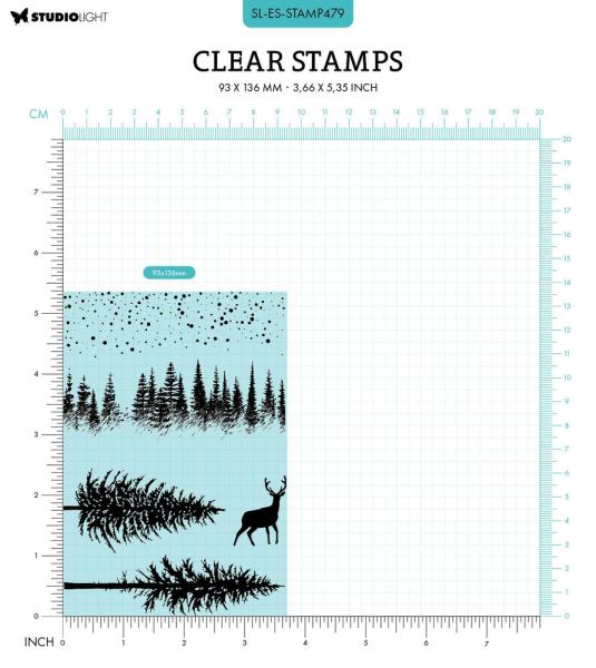 Studio Lights Christmas Clear Stamp Forest Elements #479
