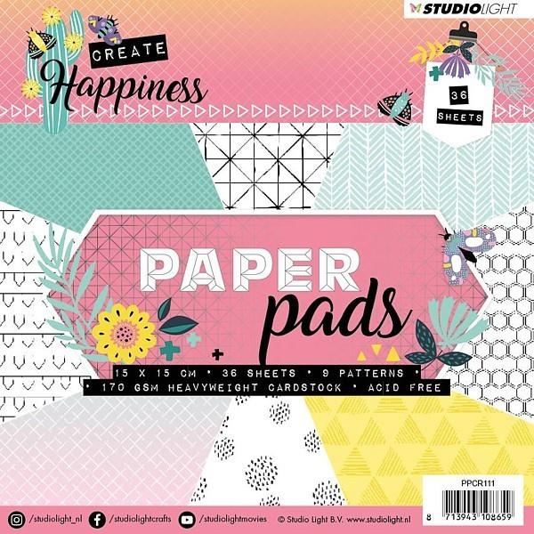 Studio Light 6x6 Inch Paper Pad Create Happiness #111