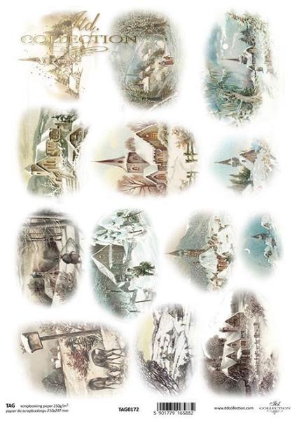 TAG0172 ITD Collection A4 Scrapbooking Paper Winter Landscape