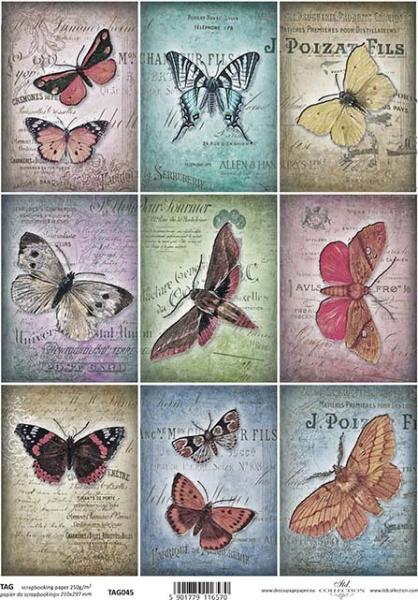 ITD Collection A4 Scrapbooking Paper Butterflies TAG0045
