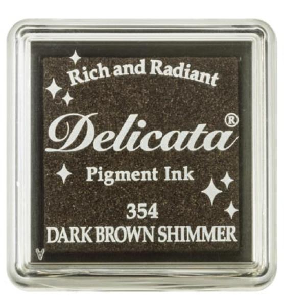 Tsukineko Pigment Inkpad S Delicata Dark Brown Shimmer