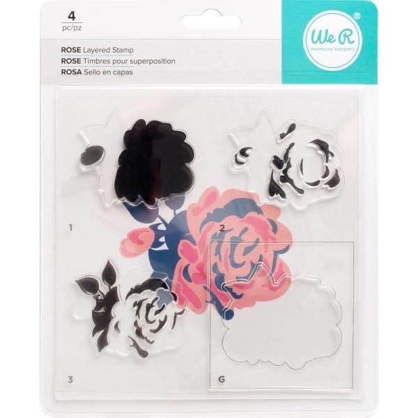 We R Memory Keepers Layered Stamp  Rose #W663087
