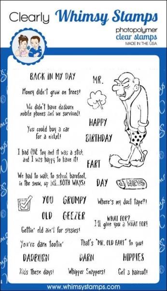 Whimsy Clear Stamps Set Old Geezer