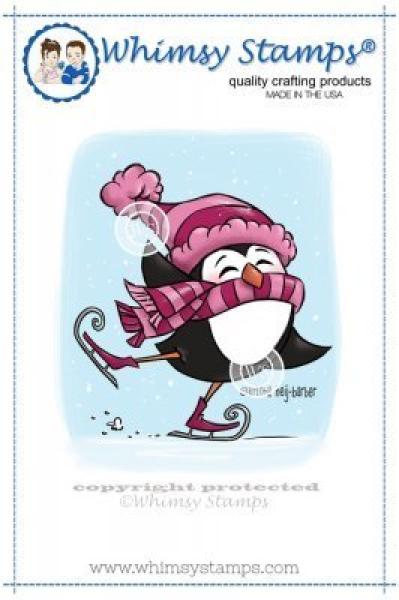 Whimsy Stamps Skating Penguin