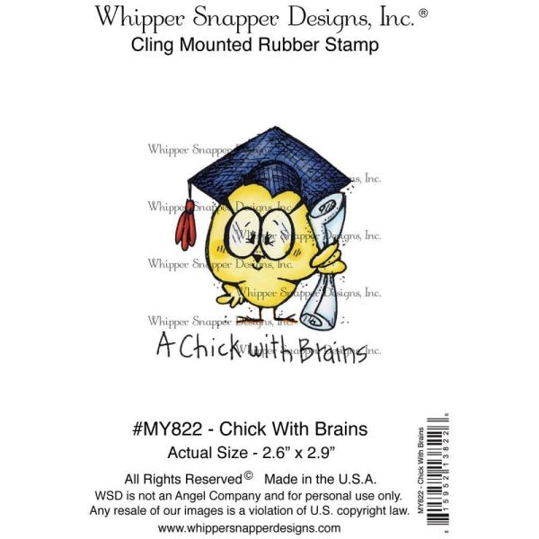 Whipper Snapper Designs Cling Stamp Chick With Brains #MY822