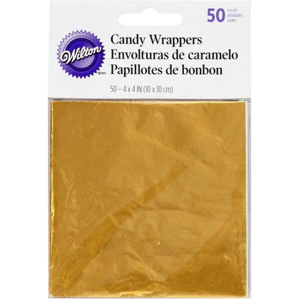 SALE Wilton Foil Candy Wrappers Gold 50Pkg