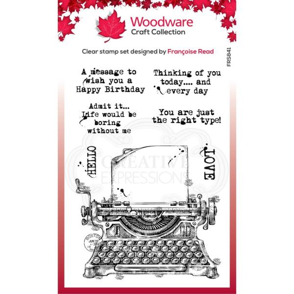 Woodware Clear Magic Stamp Vintage Typewriter FRS841