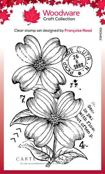 Woodware Clear Singles Stamp Dogwood Flowers FRM062