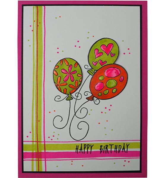 Woodware Clear Stamp Birthday Balloons JGS582