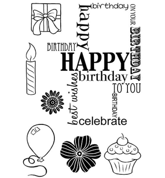 Woodware Clear Stamp Birthday Grid JGS586
