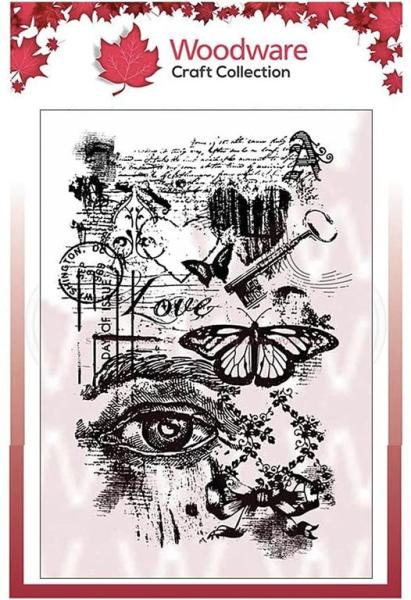 Woodware Clear Stamp Set Love Collage FRS618