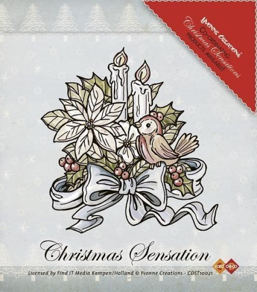 Yvonne Creations Clear Stamp Christmas Sensation Flower and Candles