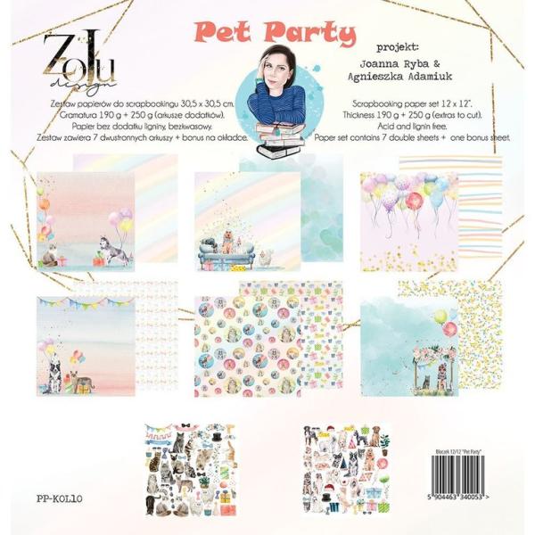 ZoJu Design 12x12 Paper Pack Pet Party