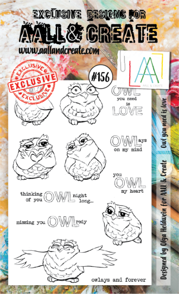AALL & Create Clear Stamp A6 Set #156 Owl You Need Is Love