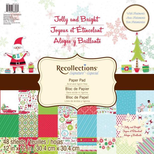 DCWV Recollections Jolly and Bright - 12 x 12 Paper Pack