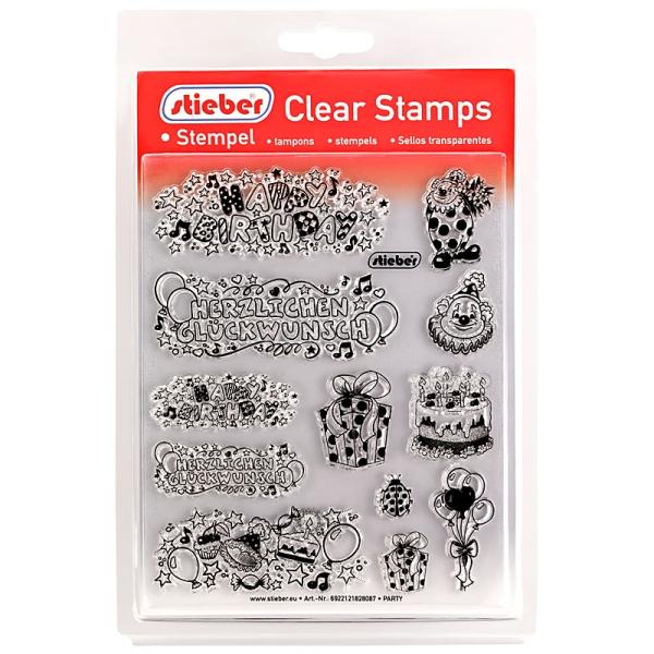 stieber® Clear Stamp Set Party CS808