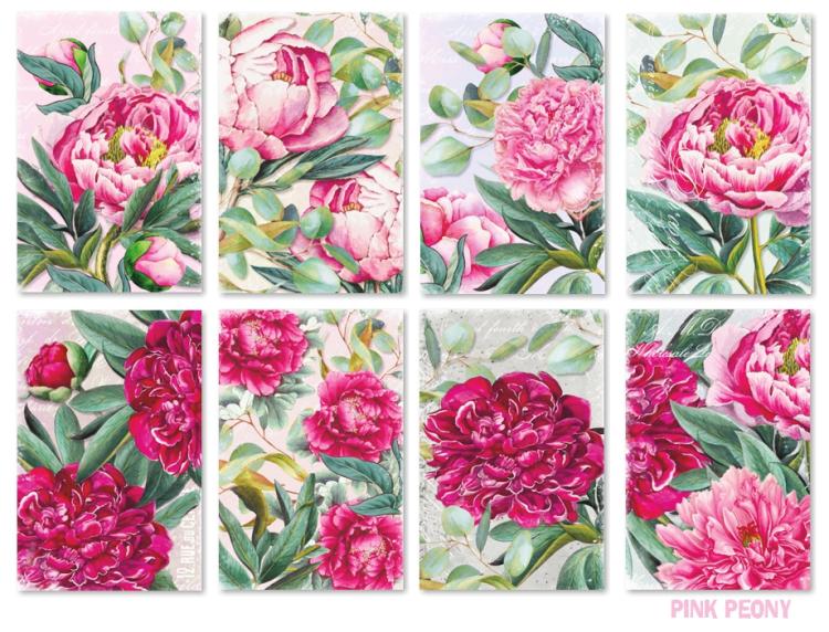 #132 Decorer Mini Scrapbook Paper Set Pink Peonies