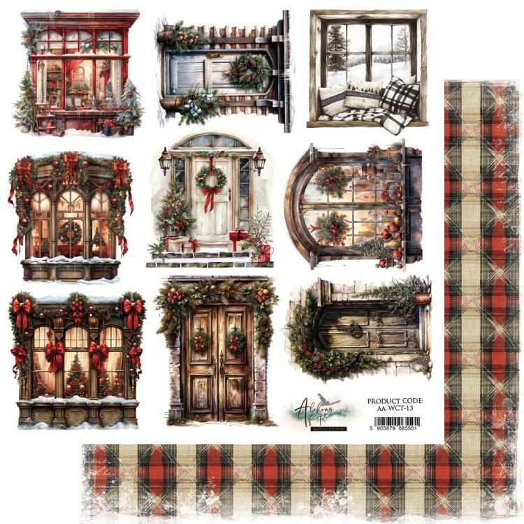 #47 Alchemy of Art Wonderful Christmas Time 12x12 Paper Doors