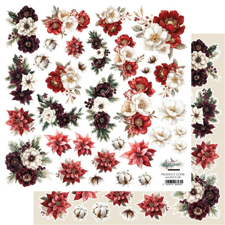 #47 Alchemy of Art Wonderful Christmas Time 12x12 Paper Flowers