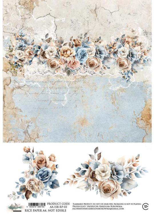 #49 Alchemy of Art In Shades Of Blue A4 Reispapier #03