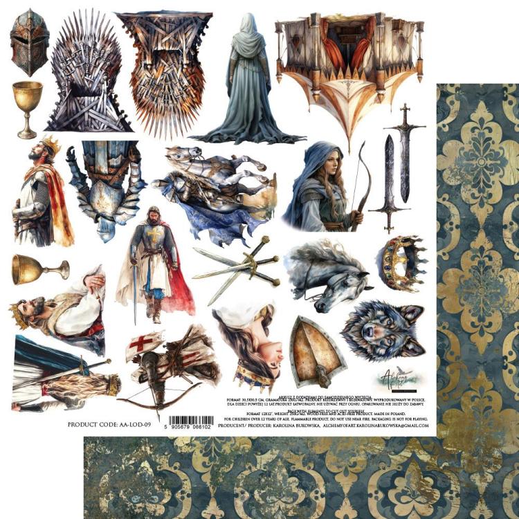 #50 Alchemy of Art The Legends Of The Dragons 12x12 Paper Sheet Extras
