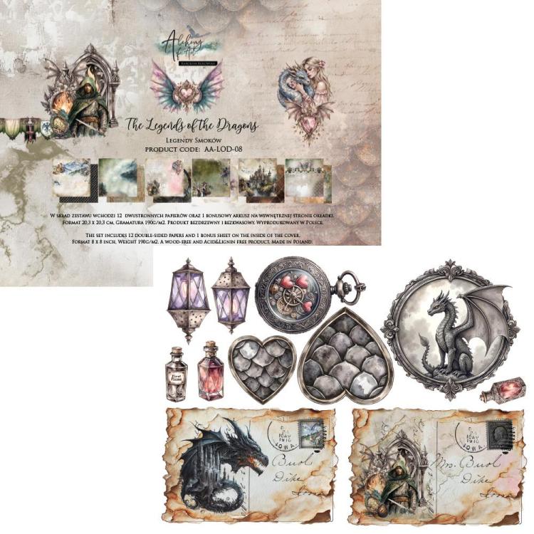 #50 Alchemy of Art The Legends Of The Dragons 8x8 Paper Pack