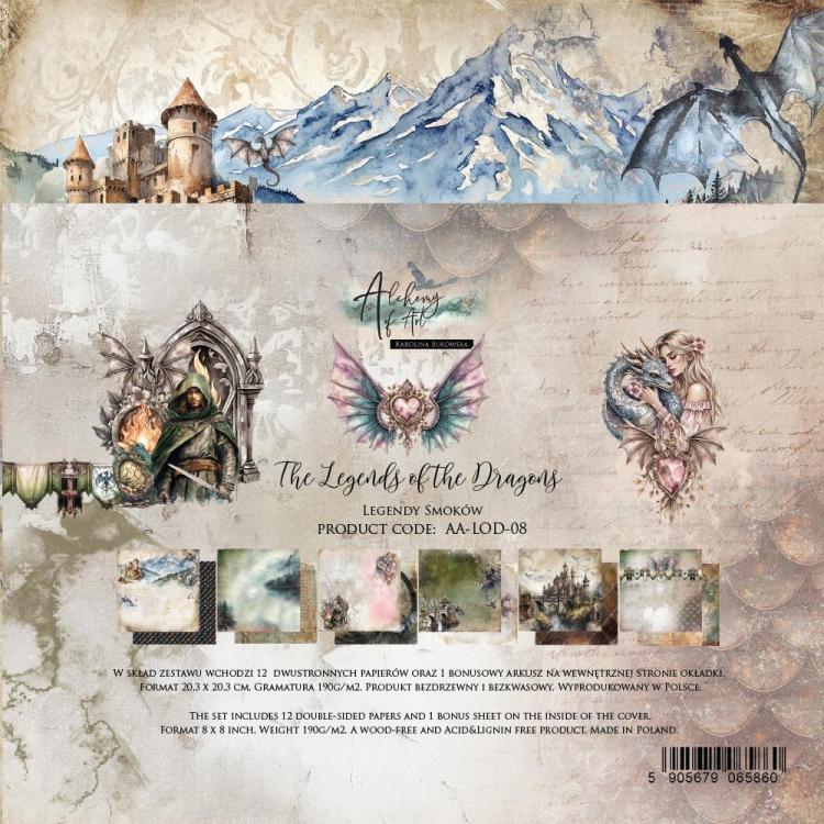 #50 Alchemy of Art The Legends Of The Dragons 8x8 Paper Pack