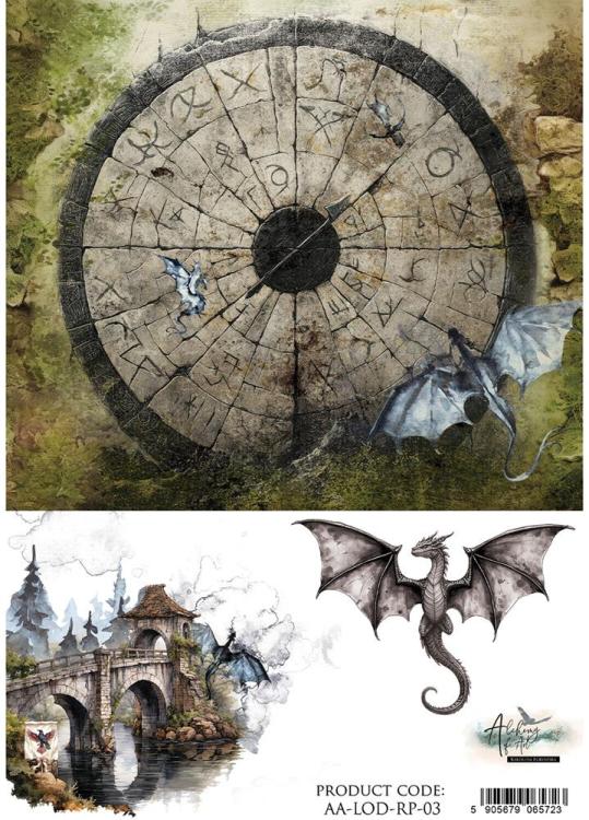 #50 Alchemy of Art The Legends Of The Dragons A4 Reispapier #03