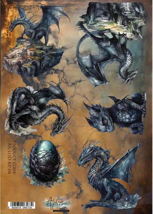 #50 Alchemy of Art The Legends Of The Dragons A4 Reispapier #04