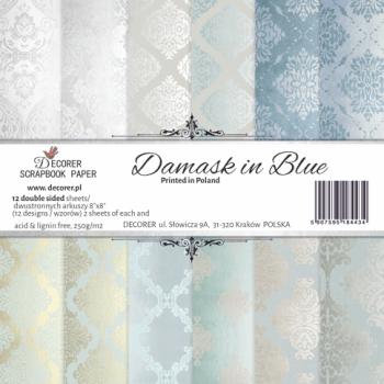 #997 Decorer 8x8 Paper Pad Damask in Blue