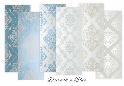 #D2 Decorer Slim Paper Pad Damask in Blue