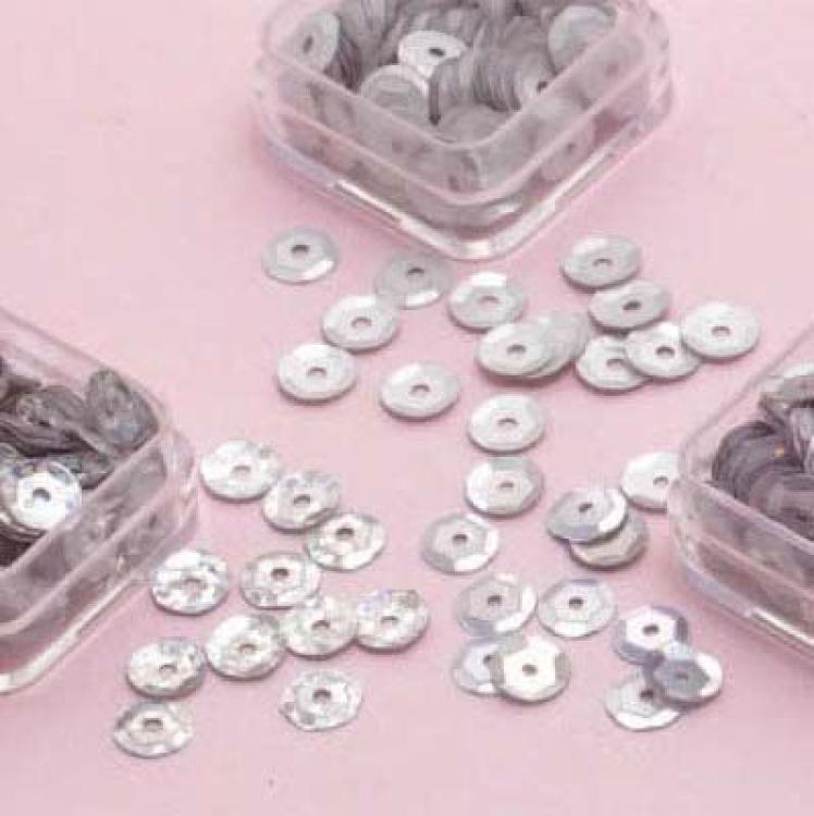 Sequins Pailletten Trio Silver 6mm