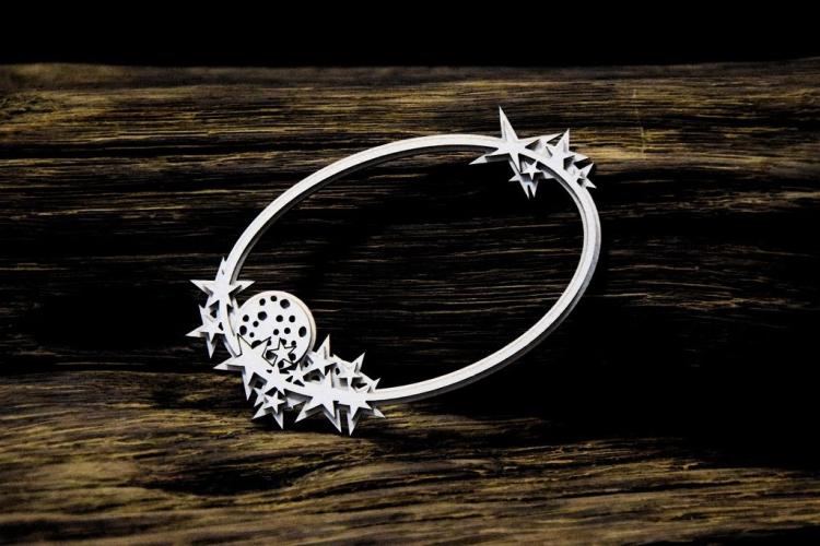 SnipArt Chipboard Reach For The Stars Layered Frame Oval