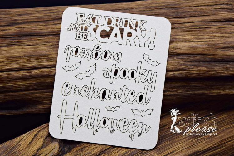 SnipArt Chipboard Witch Please Words #24834
