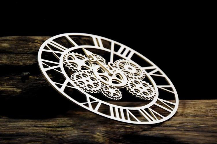 SnipArt Chipboard Industrial Factory Layered Clock #33314