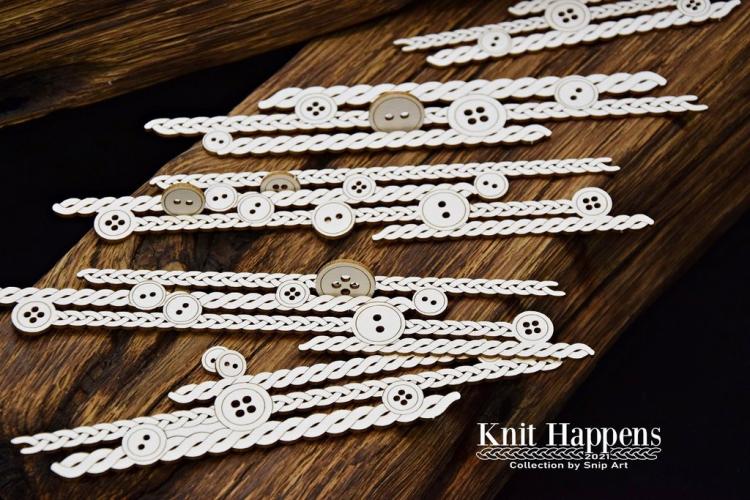 SnipArt Chipboard Decors with Buttons #34894
